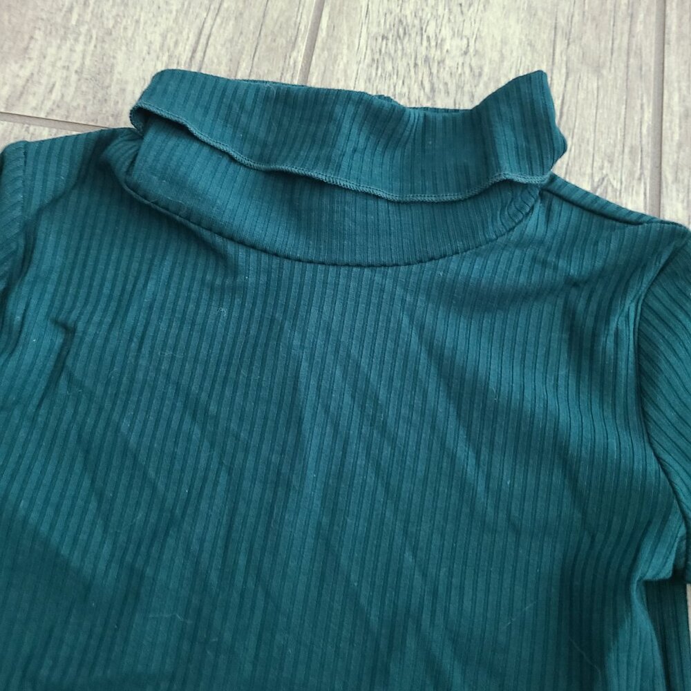 GB Girls Ribbed Mock Neck Long Sleeve Top Green Size 4 NWT - Picture 5 of 9